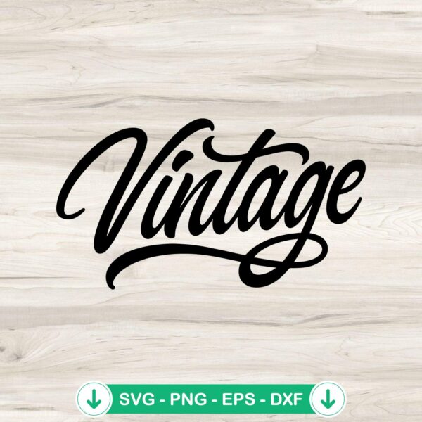 Vintage Word SVG file for cricut, handwritten style cutting file