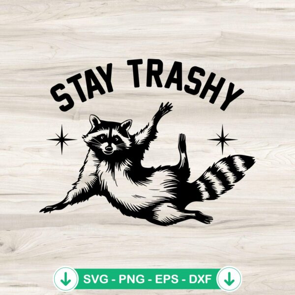 Stay Trashy Raccoon Meme SVG file for cricut and cutting