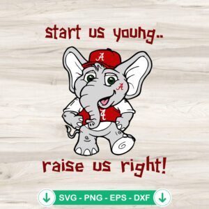 Big Al Start Us Young svg file for Alabama Crimson Tide mascot