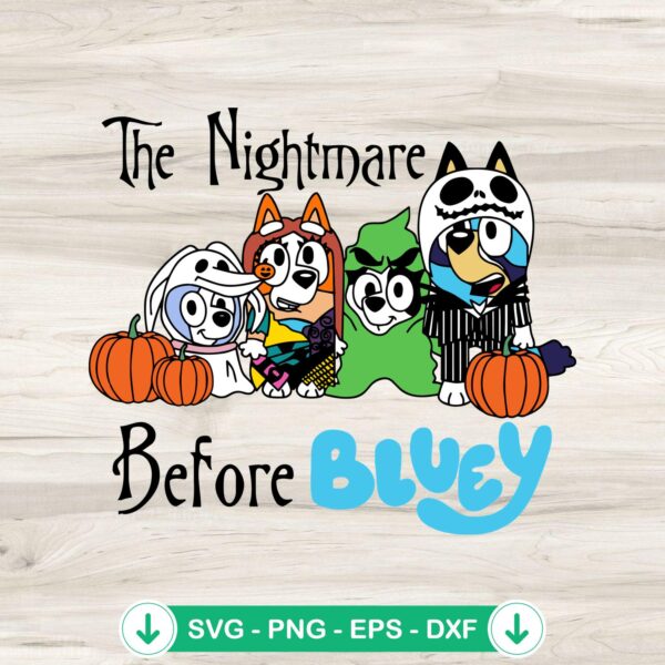 The Nightmare Before Bluey svg file for Halloween party