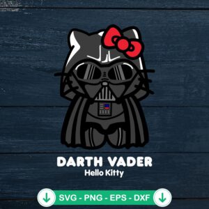 Darth Vader Hello Kitty svg file for Cricut cutting file