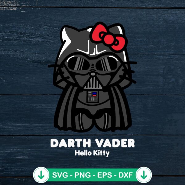 Darth Vader Hello Kitty svg file for Cricut cutting file
