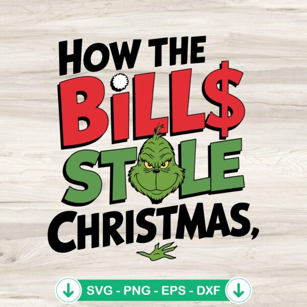 How The Bills Stole Christmas SVG file for Cricut cutting