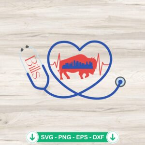 Stethoscope Buffalo Bills SVG file for cricut svg cutting