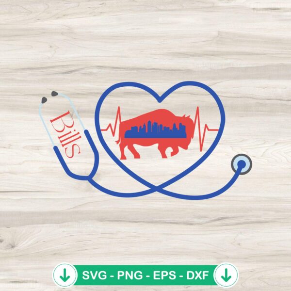 Stethoscope Buffalo Bills SVG file for cricut svg cutting