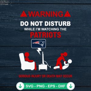 Warning New England Patriots SVG file for Cricut cutting machine