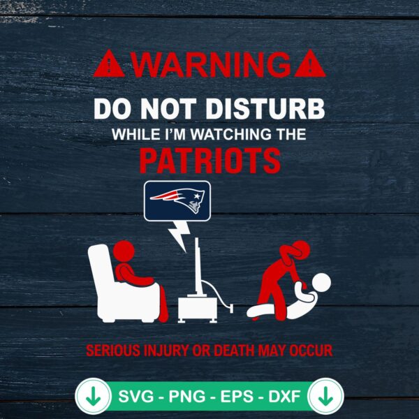 Warning New England Patriots SVG file for Cricut cutting machine