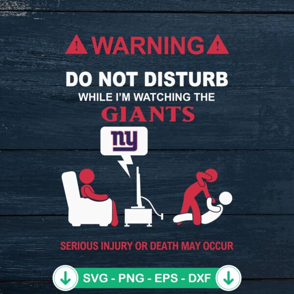 Warning New York Giants SVG file for cutting machines