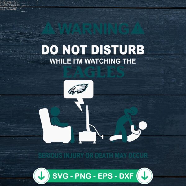 Warning Philadelphia Eagles SVG file for cutting machines