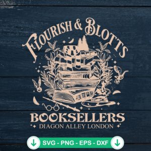 Harry Potter Flourish And Blotts SVG file for Cricut cutting machine