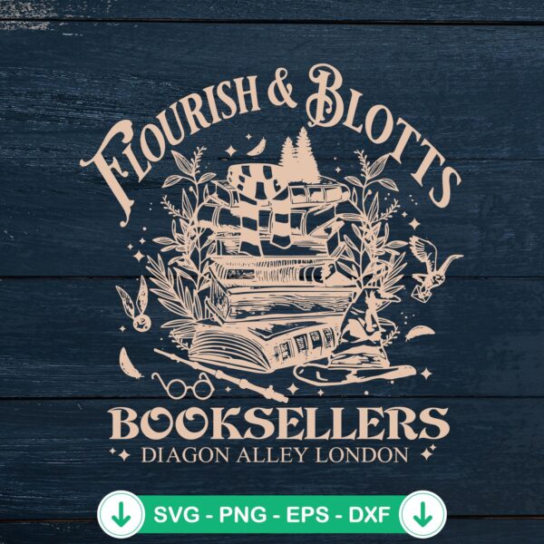 Harry Potter Flourish And Blotts SVG file for Cricut cutting machine