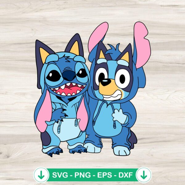 Stitch And Bluey Cosplay SVG file for cutting machine