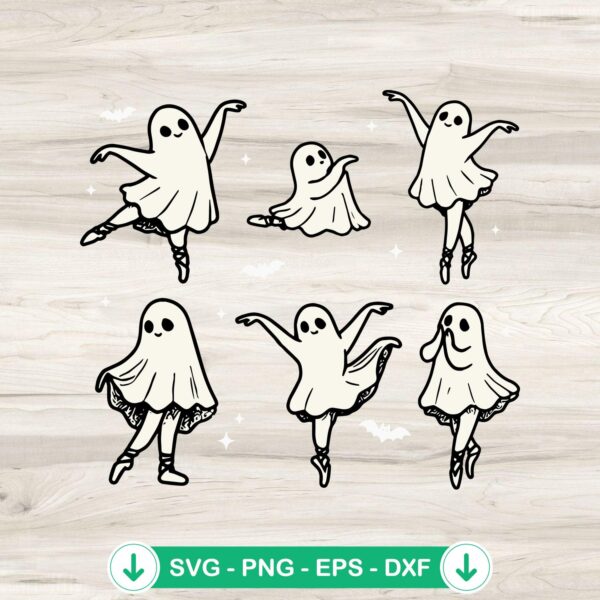 Ballet Ghost Ballet Dancer SVG file for Halloween projects