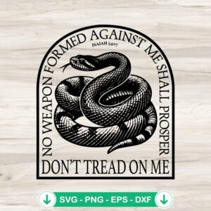 Don't Tread On Me Coiled Snake SVG file for Cricut