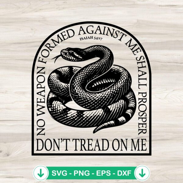Don't Tread On Me Coiled Snake SVG file for Cricut