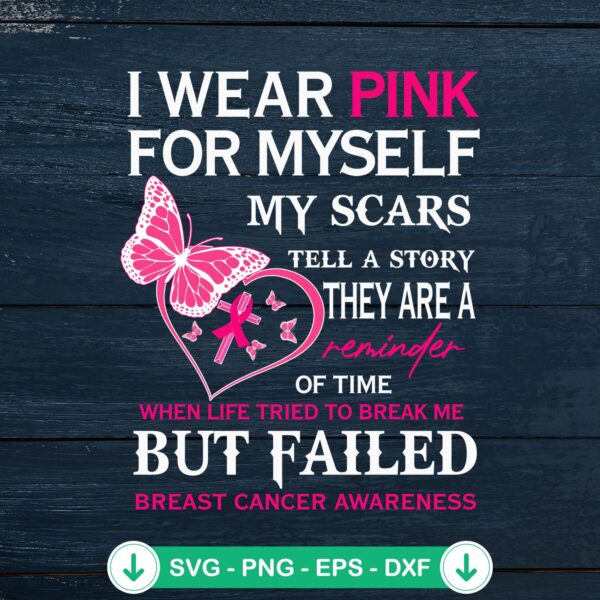 Heart Butterfly Breast Cancer SVG file for Cricut cutting machine