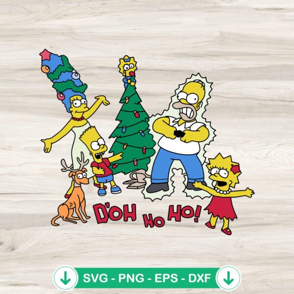 The Simpsons Christmas svg file - D'oh Ho Ho cut file