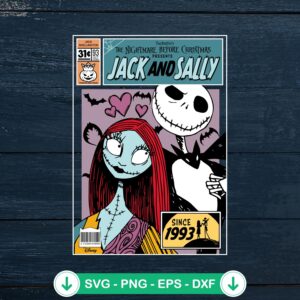 Disney The Nightmare Before Christmas SVG file for Jack and Sally