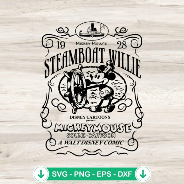 1928 Steamboat Willie SVG file, cricut cut file, Disney Mickey Mouse