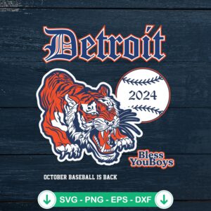 Detroit Tigers Bless You Boys SVG file for cricut cutting