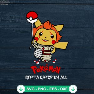 Pikachu Pennywise Halloween SVG file for cutting machine