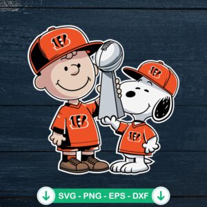 Charlie Brown x Snoopy svg file for Cincinnati Bengals Super Bowl Champions