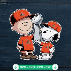 Cleveland Browns SVG file - Charlie Brown x Snoopy cutting file