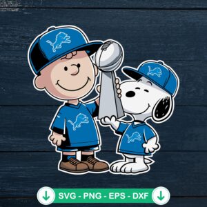 Detroit Lions Charlie Brown x Snoopy svg file for cutting machine
