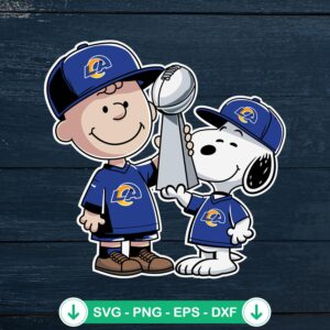 Charlie Brown x Snoopy SVG file for Los Angeles Rams Super Bowl