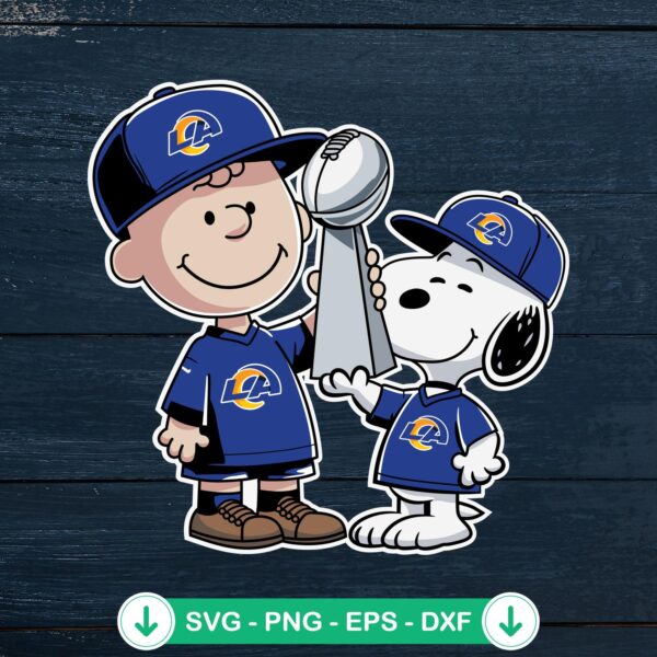 Charlie Brown x Snoopy SVG file for Los Angeles Rams Super Bowl
