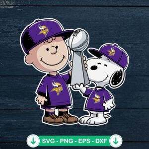 Charlie Brown x Snoopy SVG file for Minnesota Vikings cut file