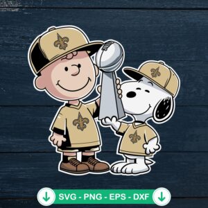 Charlie Brown x Snoopy svg file, New Orleans Saints cutting file