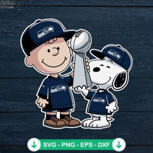 Charlie Brown x Snoopy SVG file for Seahawks NFL Super Bowl