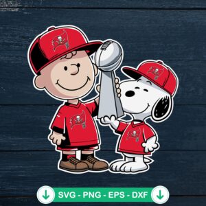 Charlie Brown x Snoopy SVG file for Tampa Bay Buccaneers cutting file