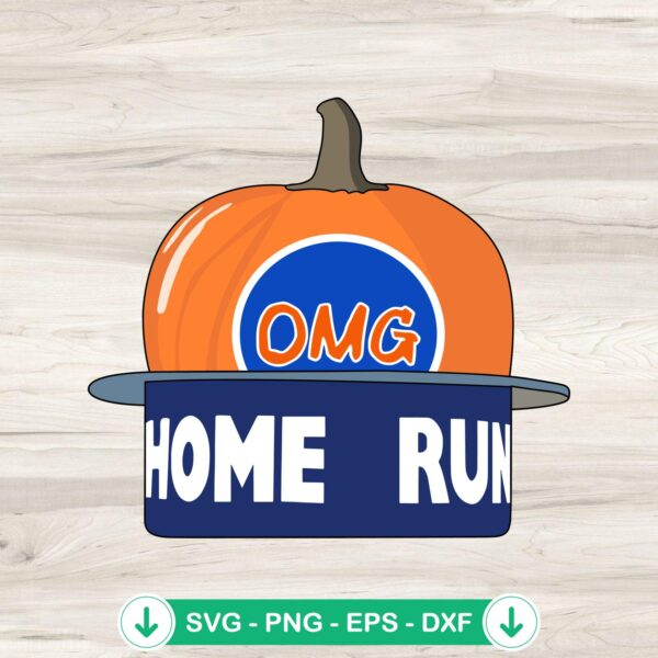 OMG Home Run Playoff Pumpkin SVG file for Cricut cutting