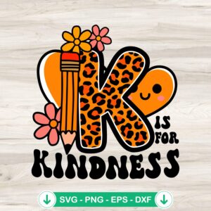 K Is For Kindness Leopard Heart SVG file for cutting machines