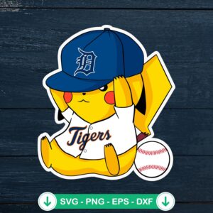 Pikachu MLB Detroit Tigers SVG file for cutting machine