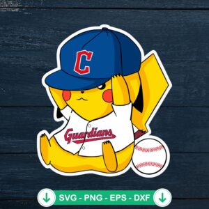 Pikachu Cleveland Guardians svg file for cricut cut file