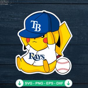 Pikachu MLB Tampa Bay Rays SVG file for cricut cutting machine