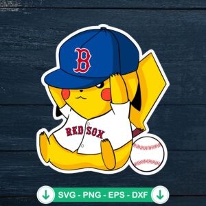 Pikachu MLB Boston Red Sox SVG file for cricut cutting