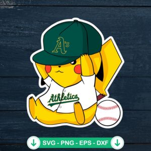 Pikachu MLB Oakland Athletics svg file for cutting machines