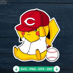 Pikachu Cincinnati Reds MLB svg file for Cricut cutting machine