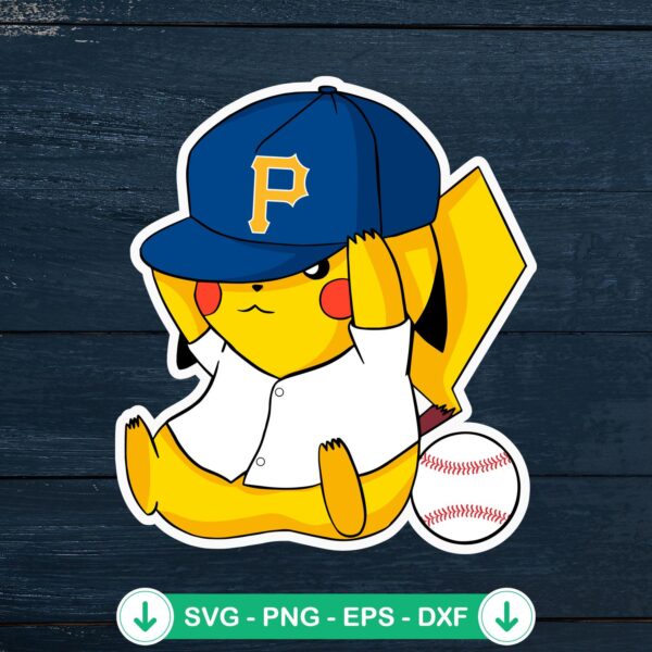 Pikachu MLB Pittsburgh Pirates SVG file for Cricut cutting machine