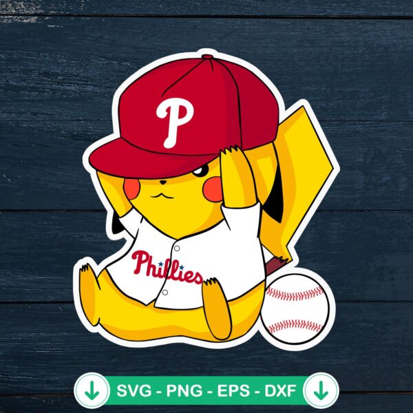 Pikachu Philadelphia Phillies SVG file for Cricut cutting machine