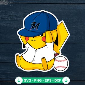 Pikachu Miami Marlins SVG file for Cricut cutting file