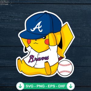 Pikachu MLB Atlanta Braves svg file for cricut cutting machine