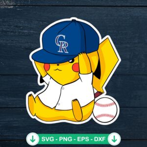 Pikachu MLB Colorado Rockies SVG file for cricut cutting machine