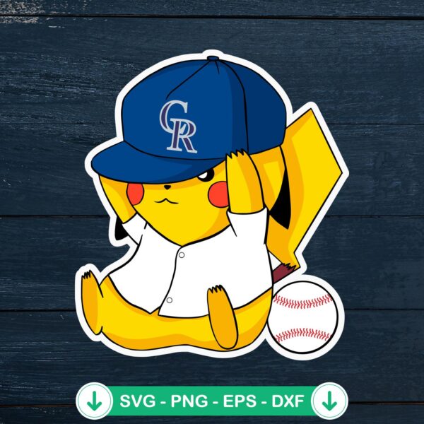 Pikachu MLB Colorado Rockies SVG file for cricut cutting machine