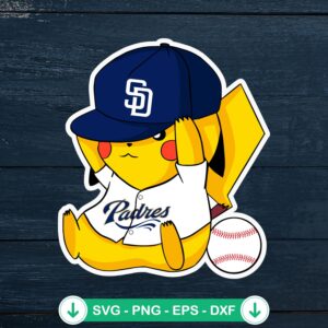 Pikachu San Diego Padres svg file, cricut svg cutting file