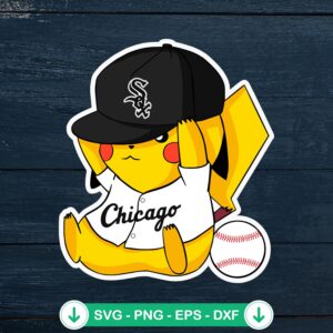 Pikachu Chicago White Sox svg file for baseball projects